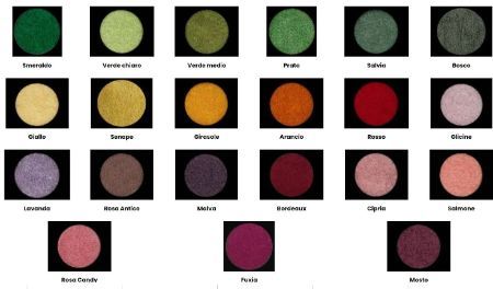 campionario di colori e tessuti asciugamani