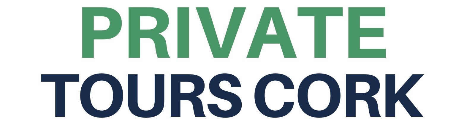 the logo for private tours cork is green and blue .