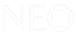 A black and white drawing of the word neo on a white background.