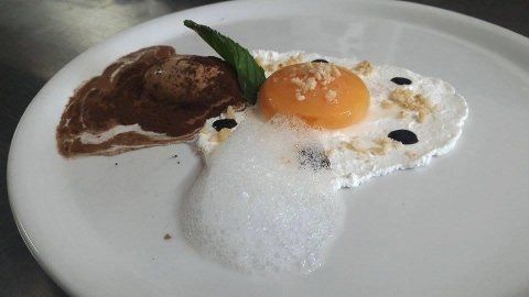 uovo al tegamino con cioccolato