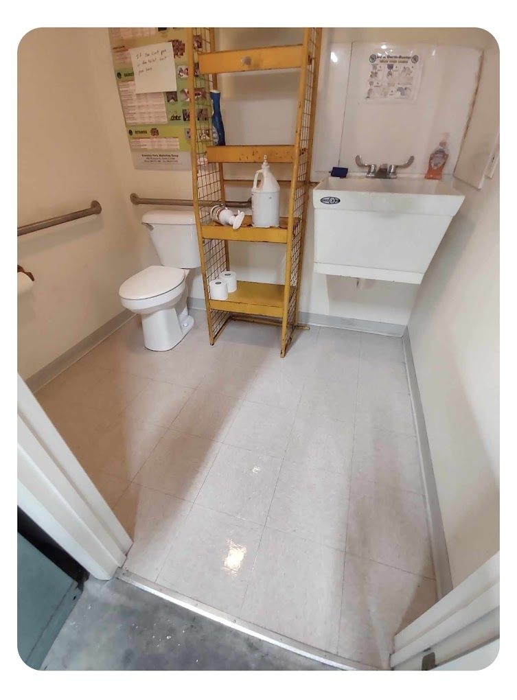 A bathroom with a toilet a sink and a shelf with toilet paper on it