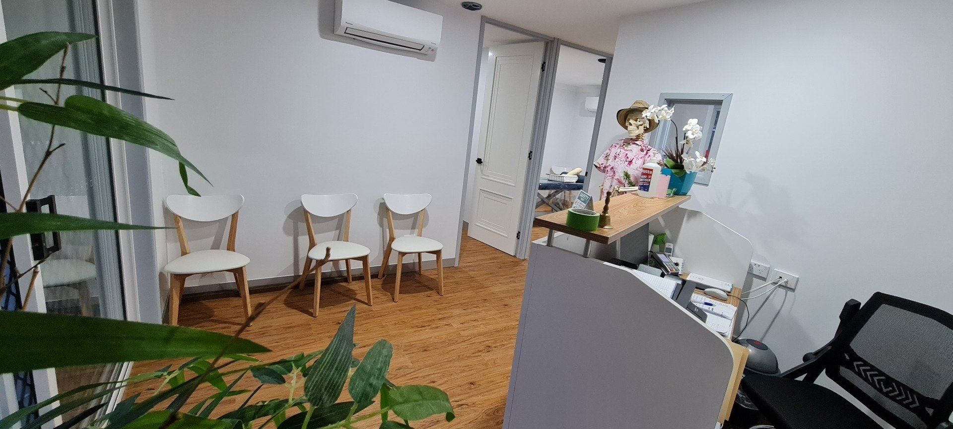 Osteopathic clinic reception waiting room located at Gaven on the Gold Coast