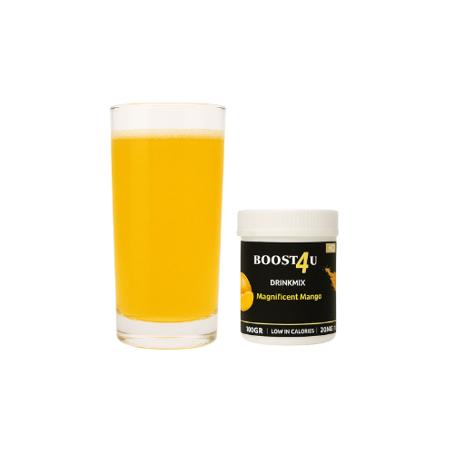 In de spotlight staat de drink 4u drinkmix mango.