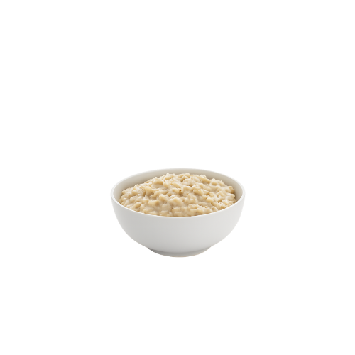 Een witte kom gevuld met cereals