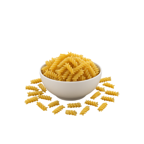 Een pot pasta met een lichtgevende cirkel eromheen