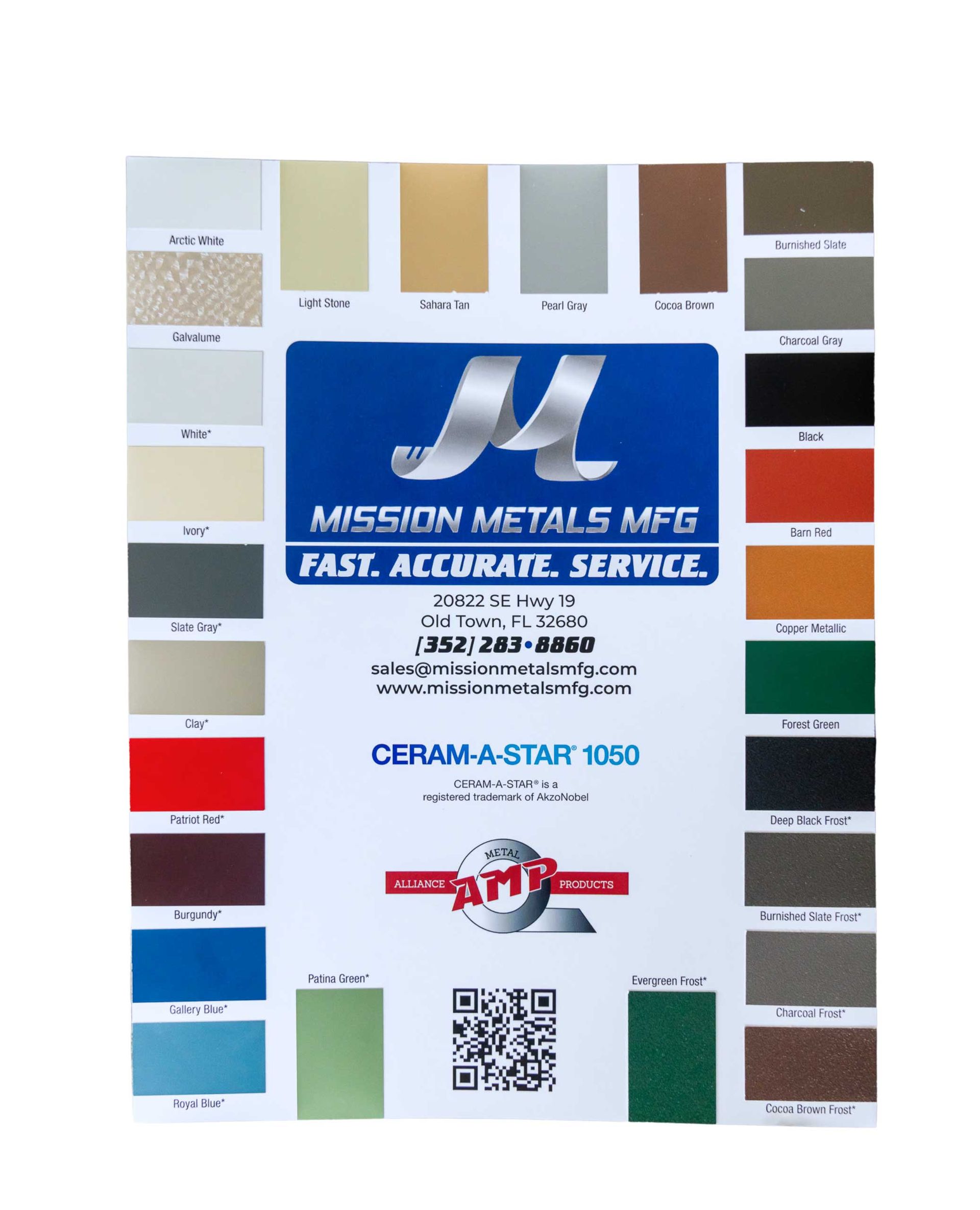 A poster for mission metals mfg fast accurate service