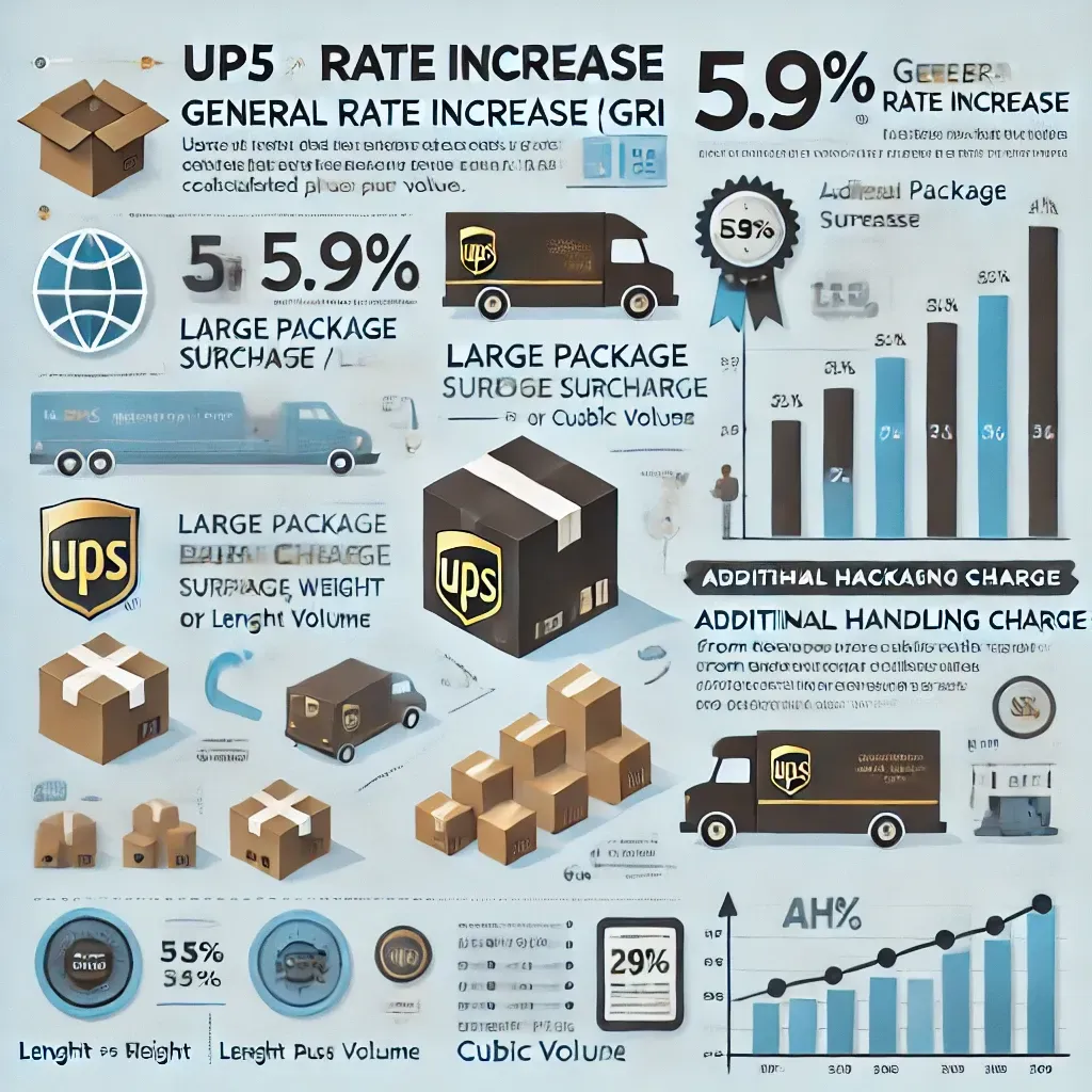 A graphic showing the ups rate increase