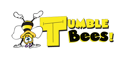 A cartoon bee doing a handstand next to the words 