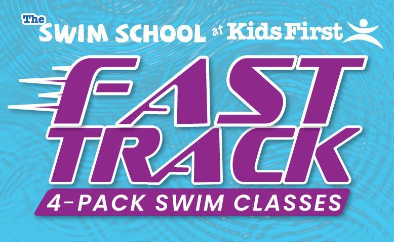 Swim school advertisement. Purple 