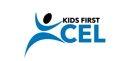 Logo: Blue figure with black head, 