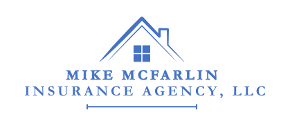 The logo for mike mcfarlin insurance agency , llc shows a house with a roof and a window.