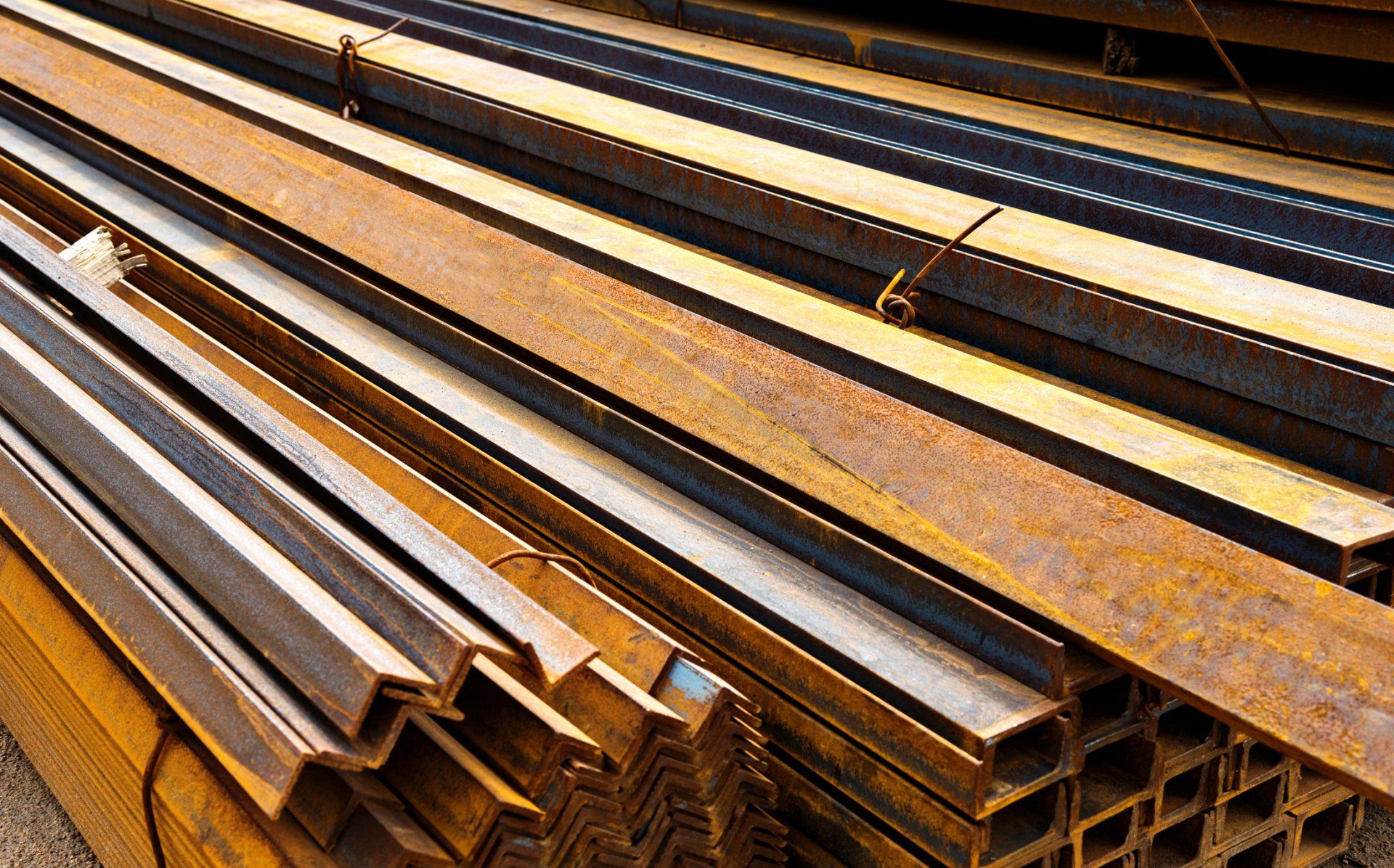 Stacked of Angle Steel – Detroit, MI – Smede-Son Steel & Building Supply Company, Inc.