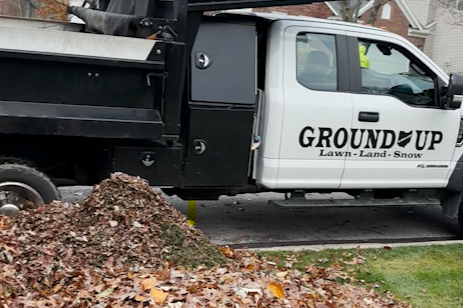 Our Team removing leaves in Solon Ohio
