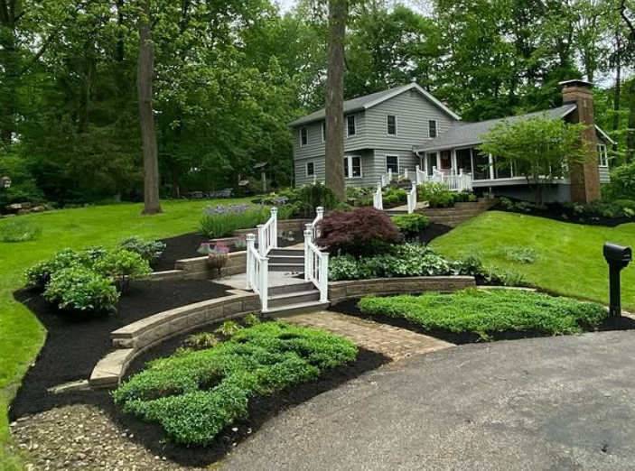 Well designed landscape in Aurora Ohio