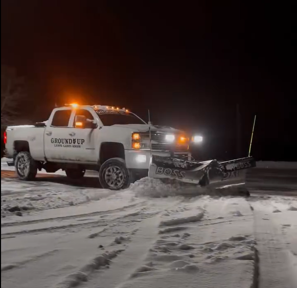 Plowing  a commercial property in Pepper Pike after a snow event
