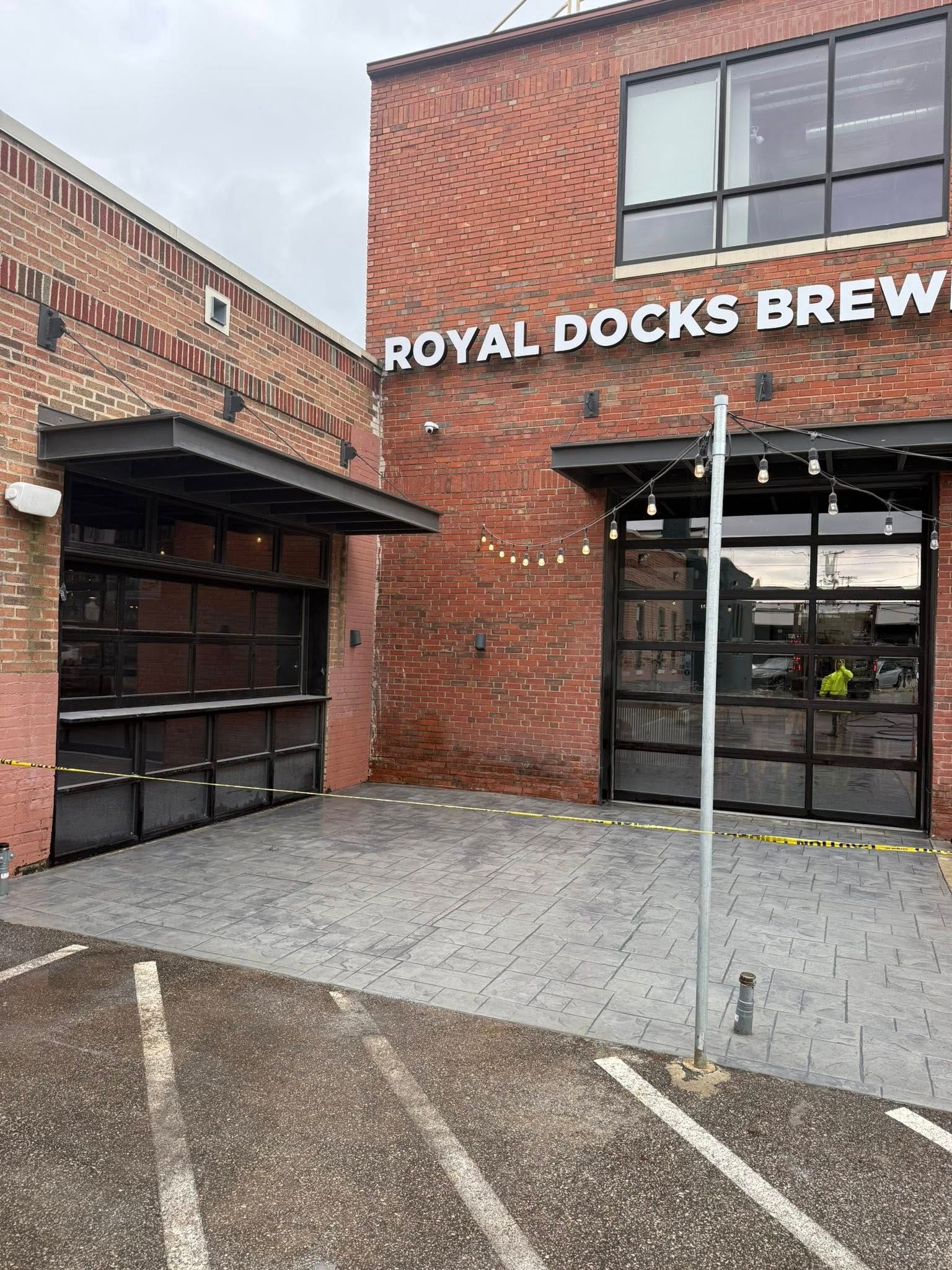 Commercial concrete patio in Downtown Cleveland