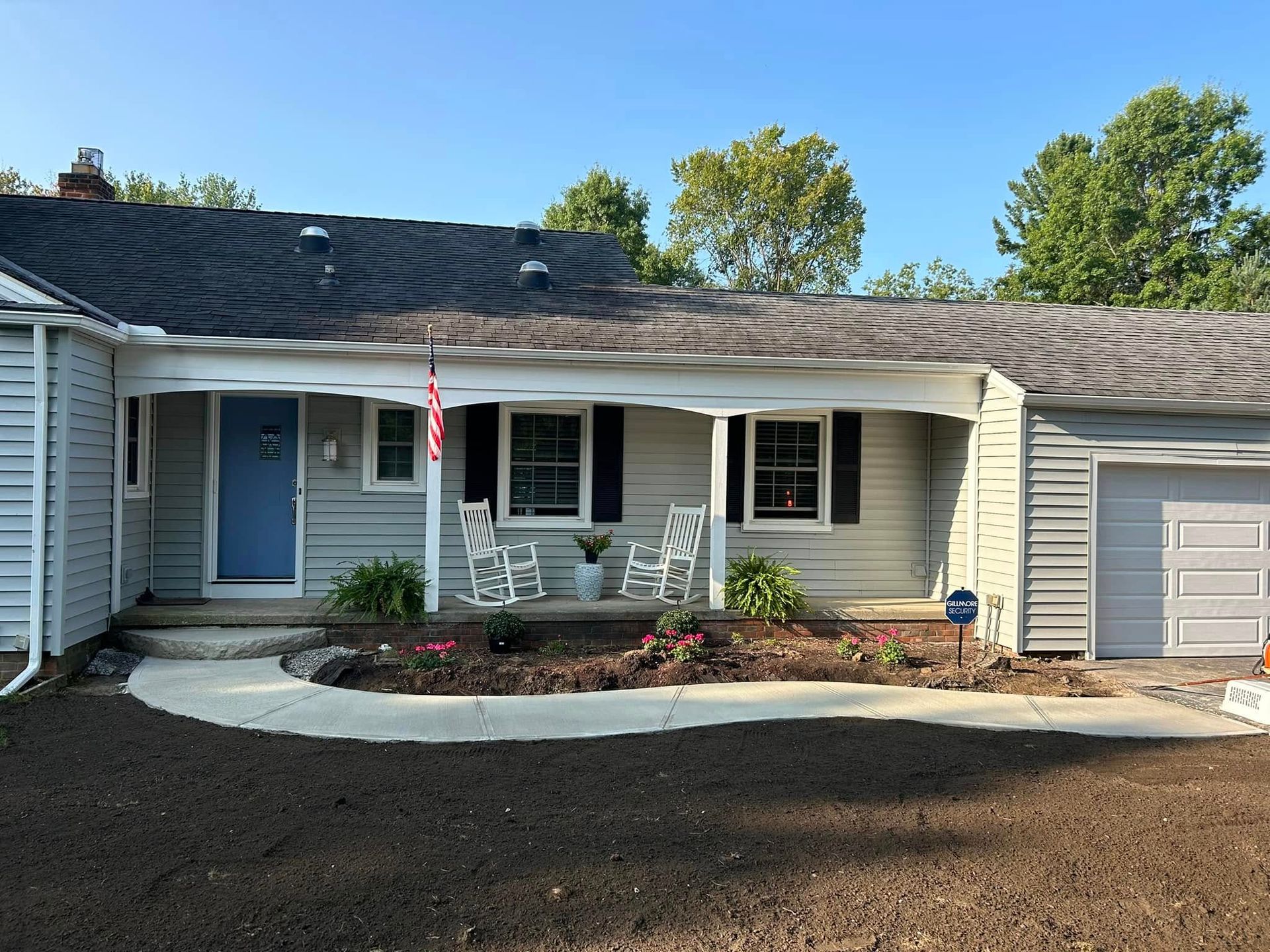 new walkway in front of a home in Kirtland