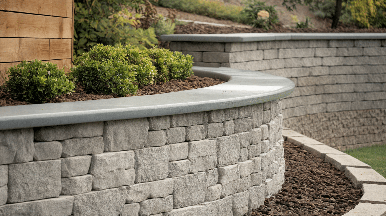 Hudson retaining wall at a Hudson business location