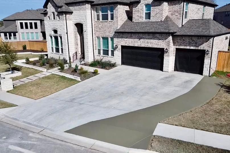 residential driveway with concrete driveway extension