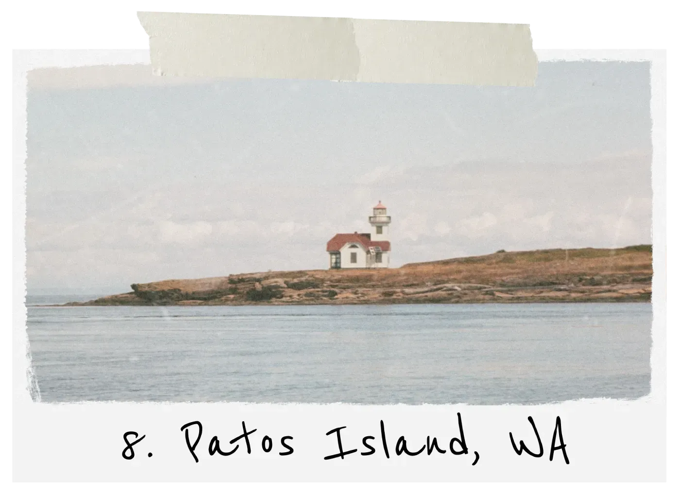 film photo of Patos Island lighthouse, WA