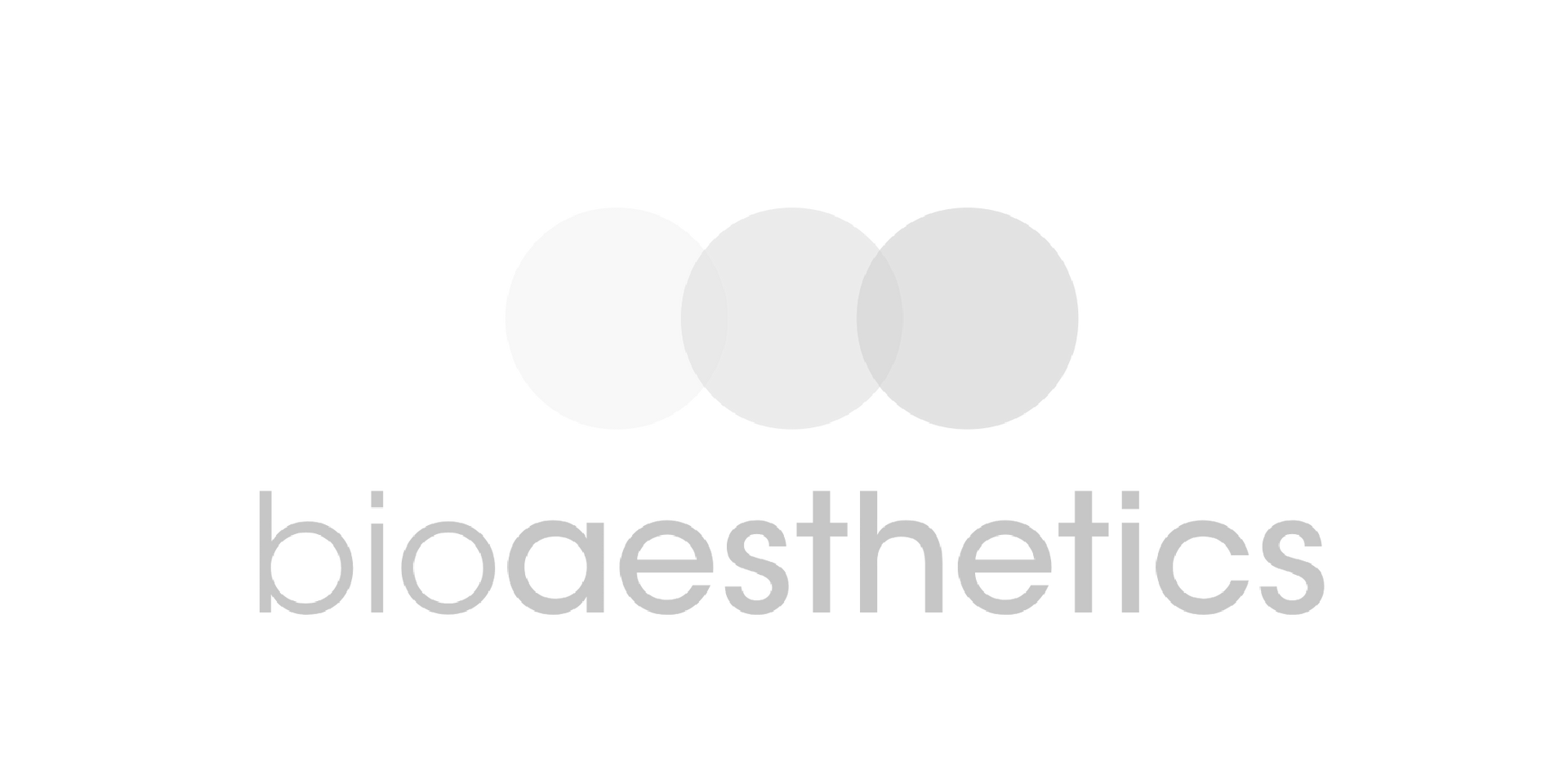 A black and white logo for bioaesthetics with two circles in the middle.