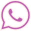 Ein violettes Symbol einer Sprechblase mit einem Telefon darin.