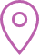 Eine violette Stecknadel mit einem Kreis in der Mitte auf weißem Hintergrund.