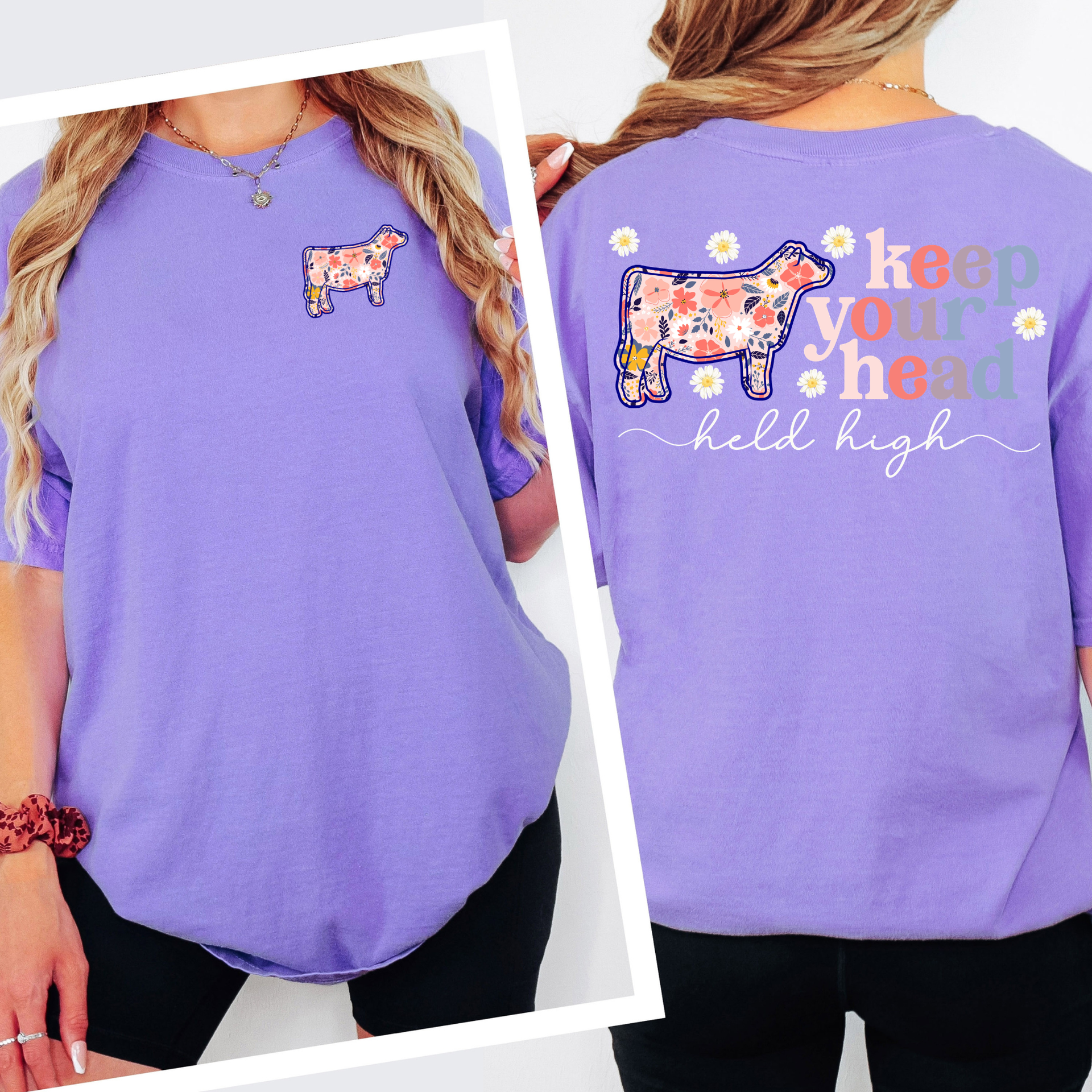 The Floral Cow Tee