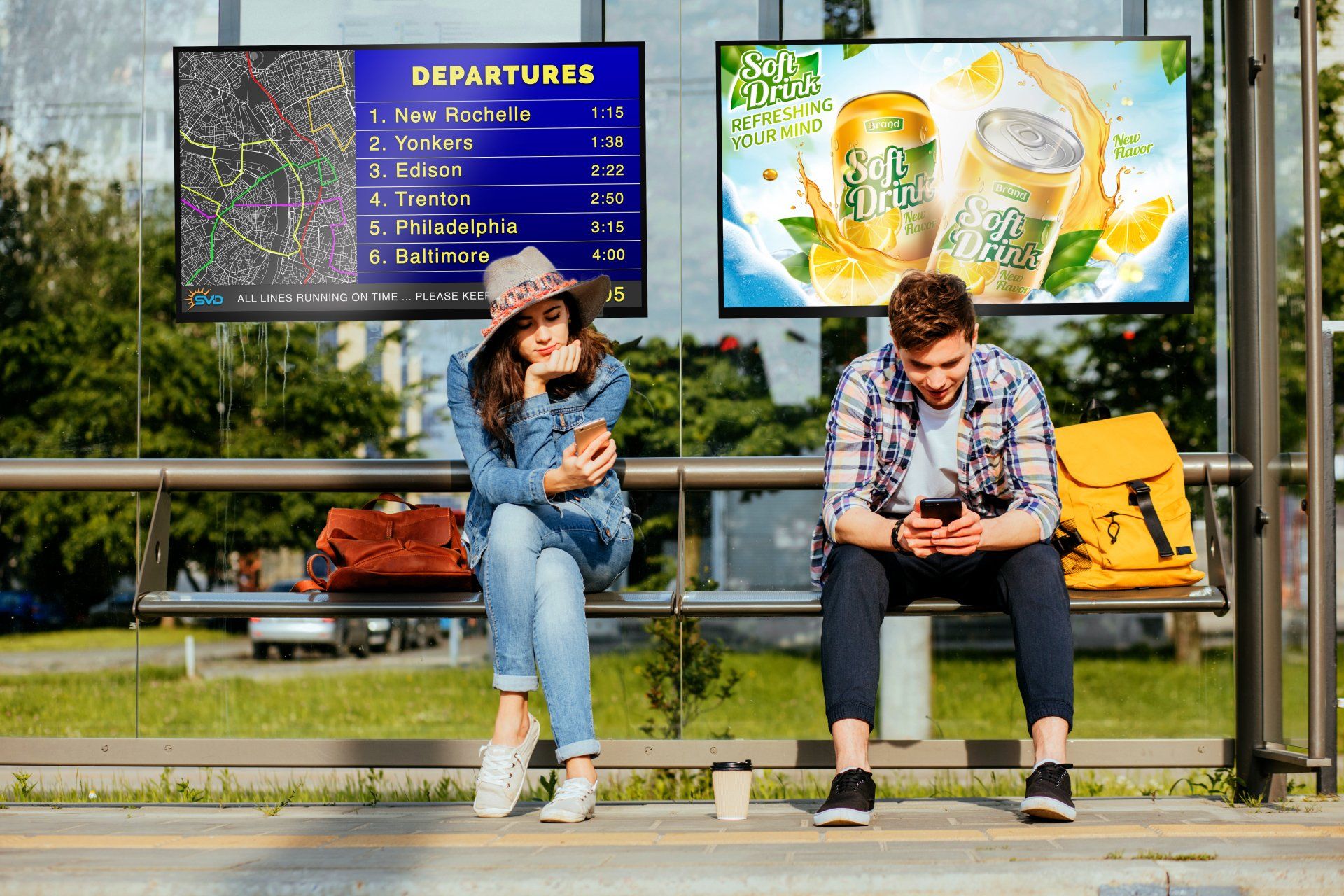 bus stop digital signs