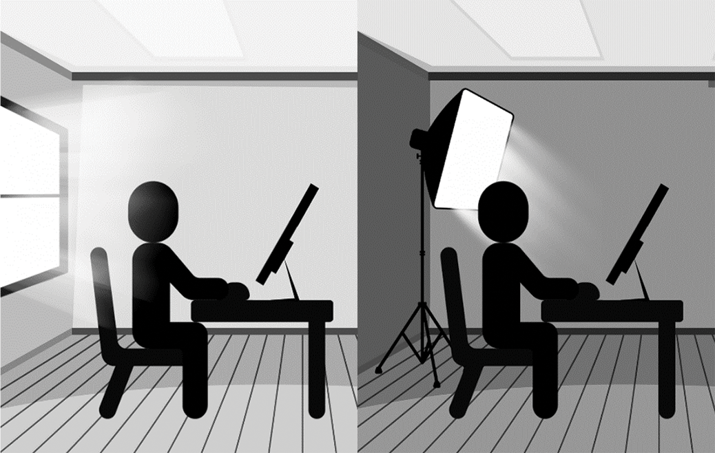 RLCD facing bright light source