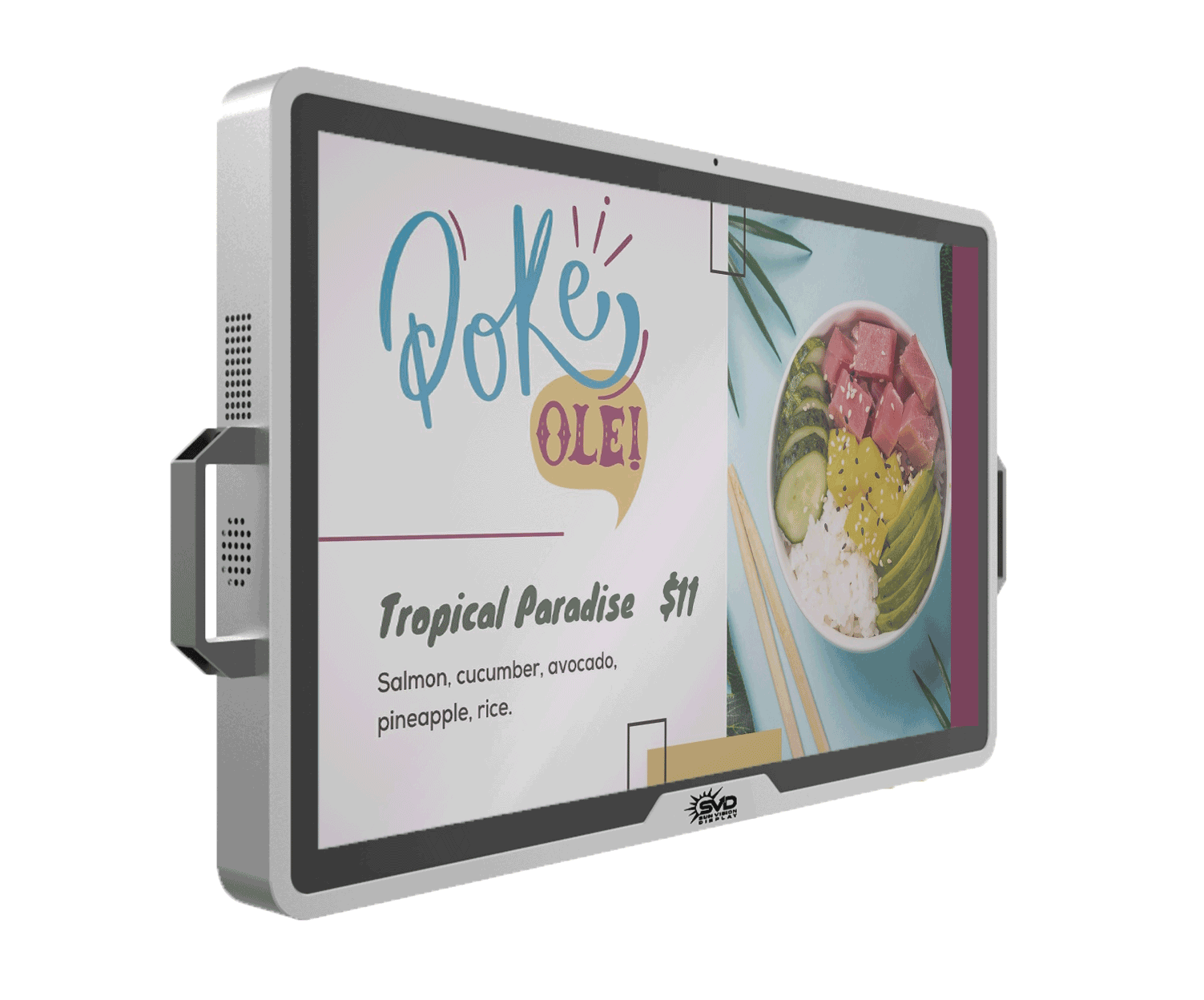 Sun Vision Display RLCD Food Truck Digital Menu Board (left side view)