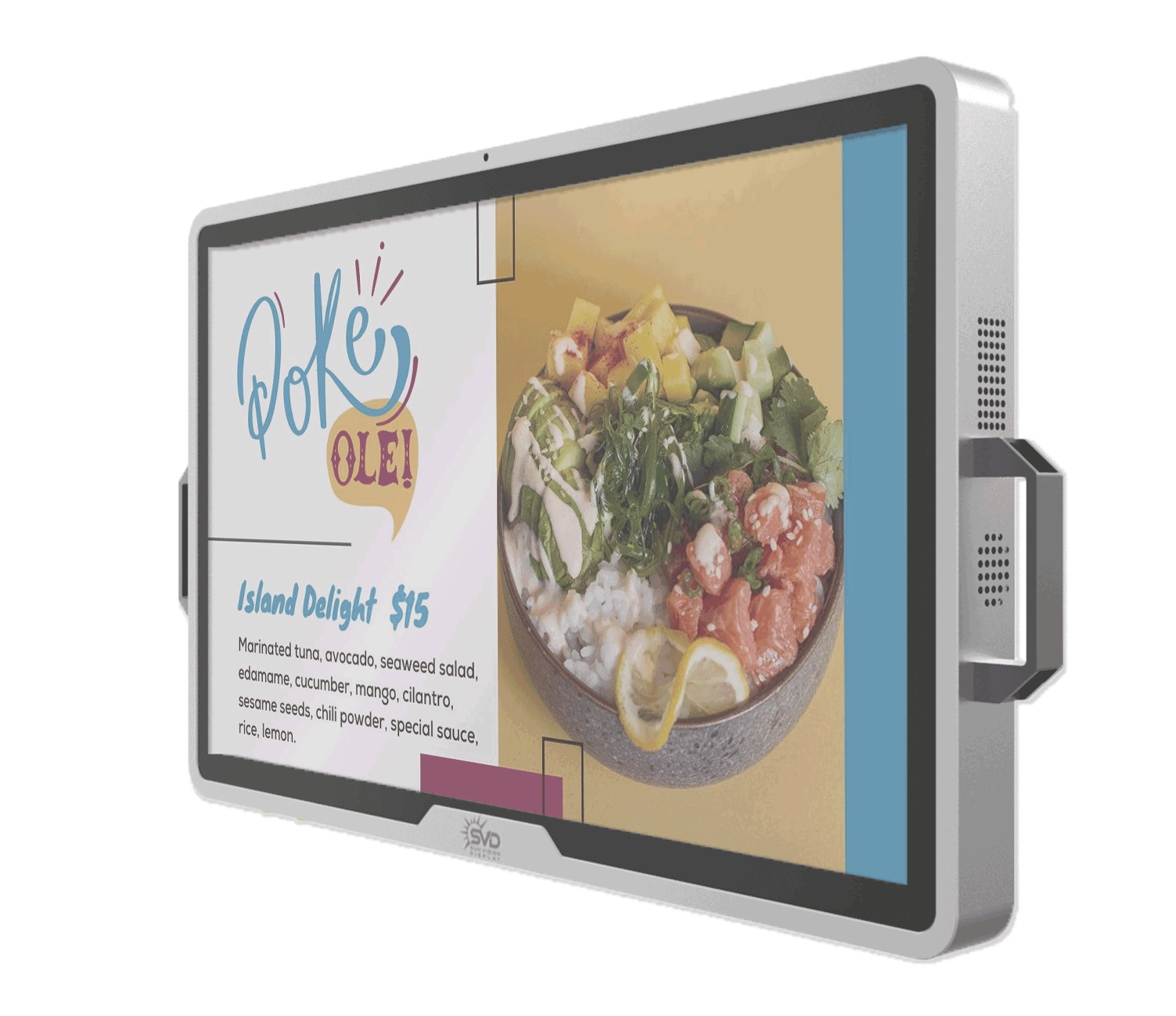 Sun Vision Display RLCD Food Truck Digital Menu Board (right side view)