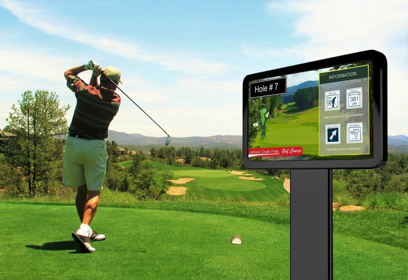 golf digital signage at the tee box