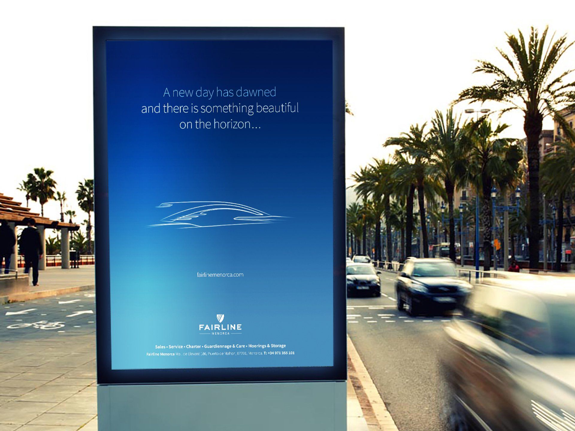 Teaser digital outdoor ad for the Fairline Yachts Targa 63 GTO. Headline: 