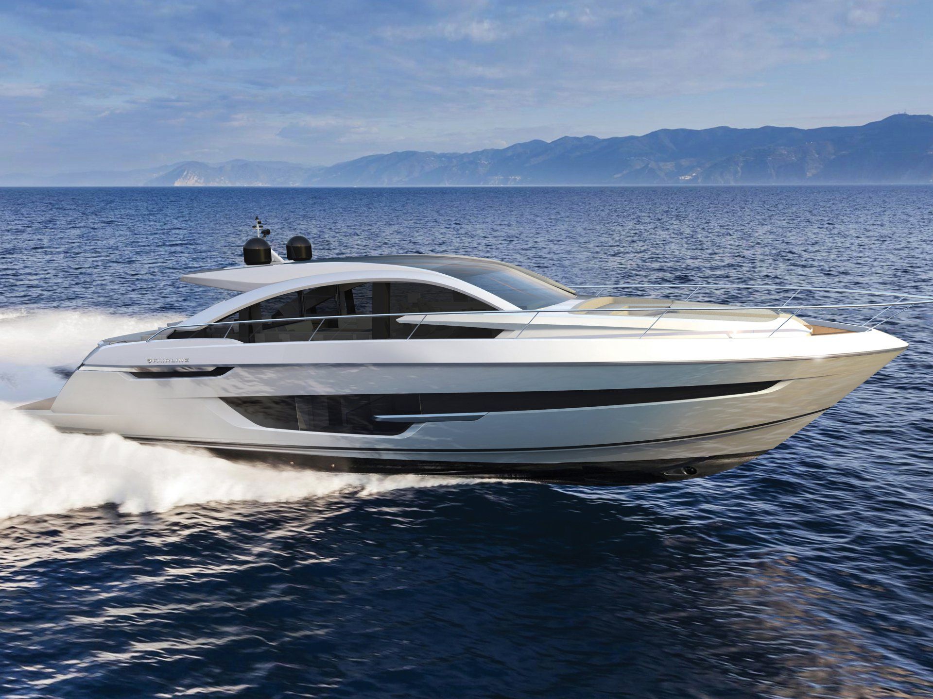 Computer generated image of the Fairline Yachts Targa 63 GTO designed by Alberto Mancini.