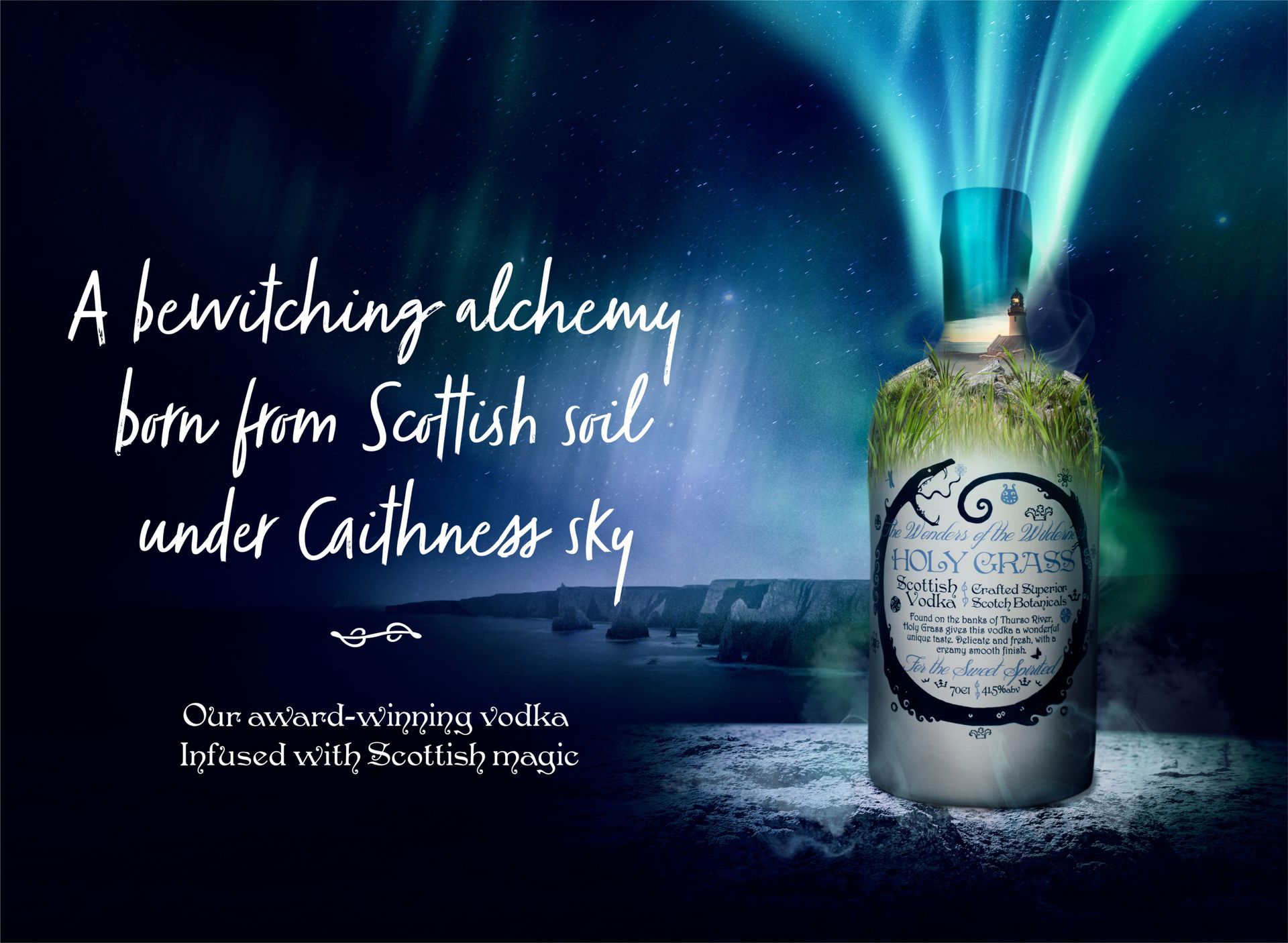 a bottle of a bewitching alchemy born from scottish oil