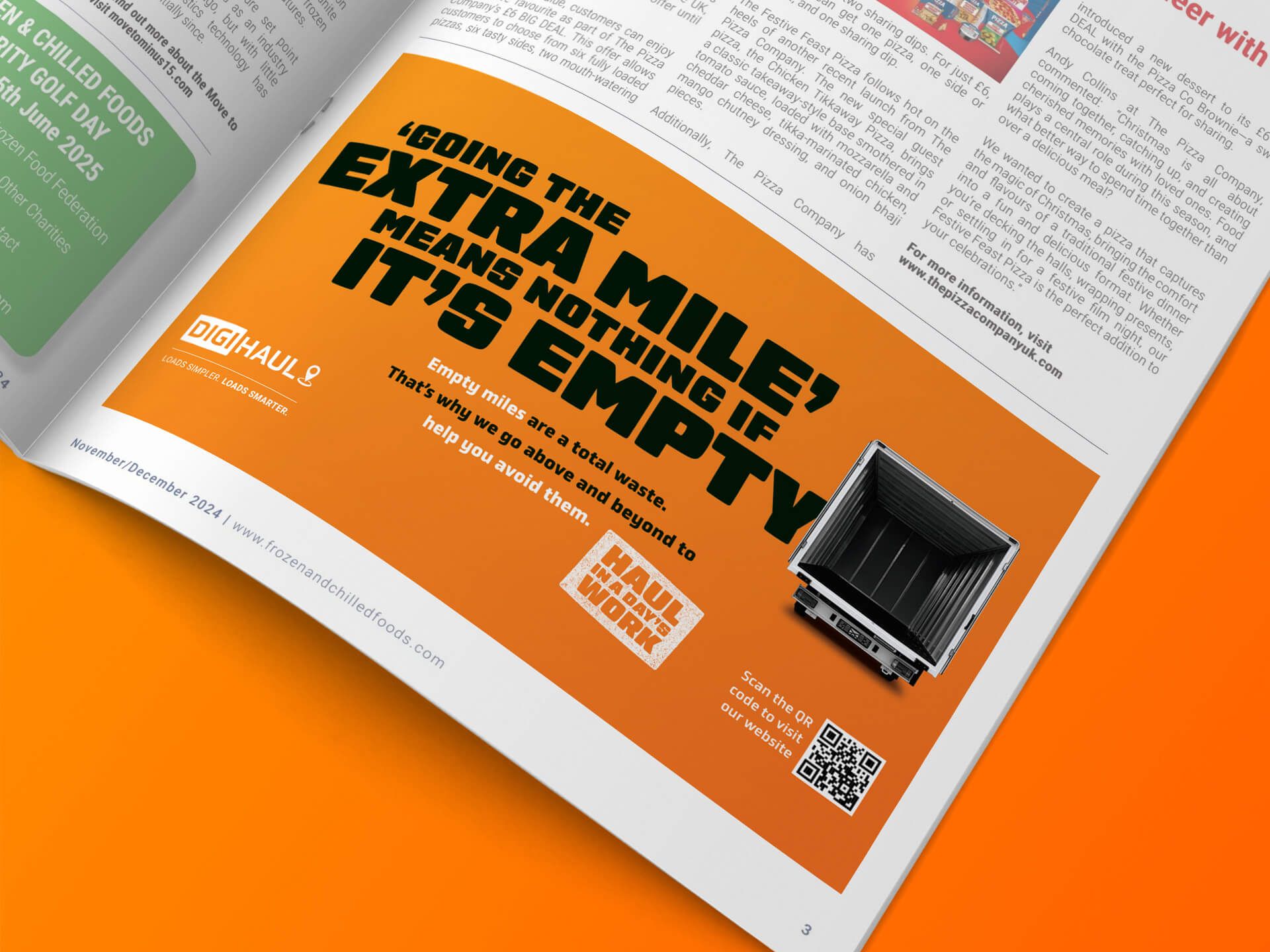 A magazine is open to a page that says going the extra mile means nothing if it 's empty