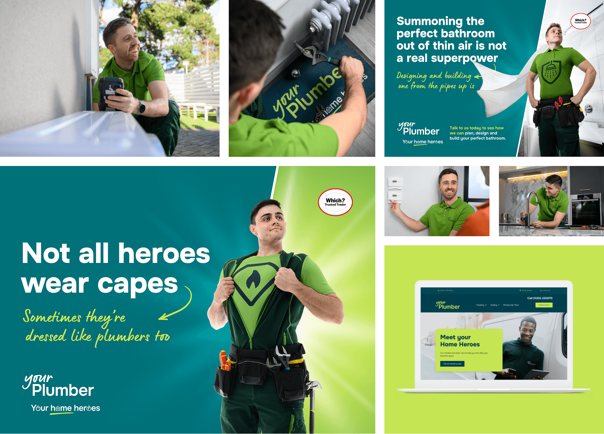 A grid of YourPlumber brand assets