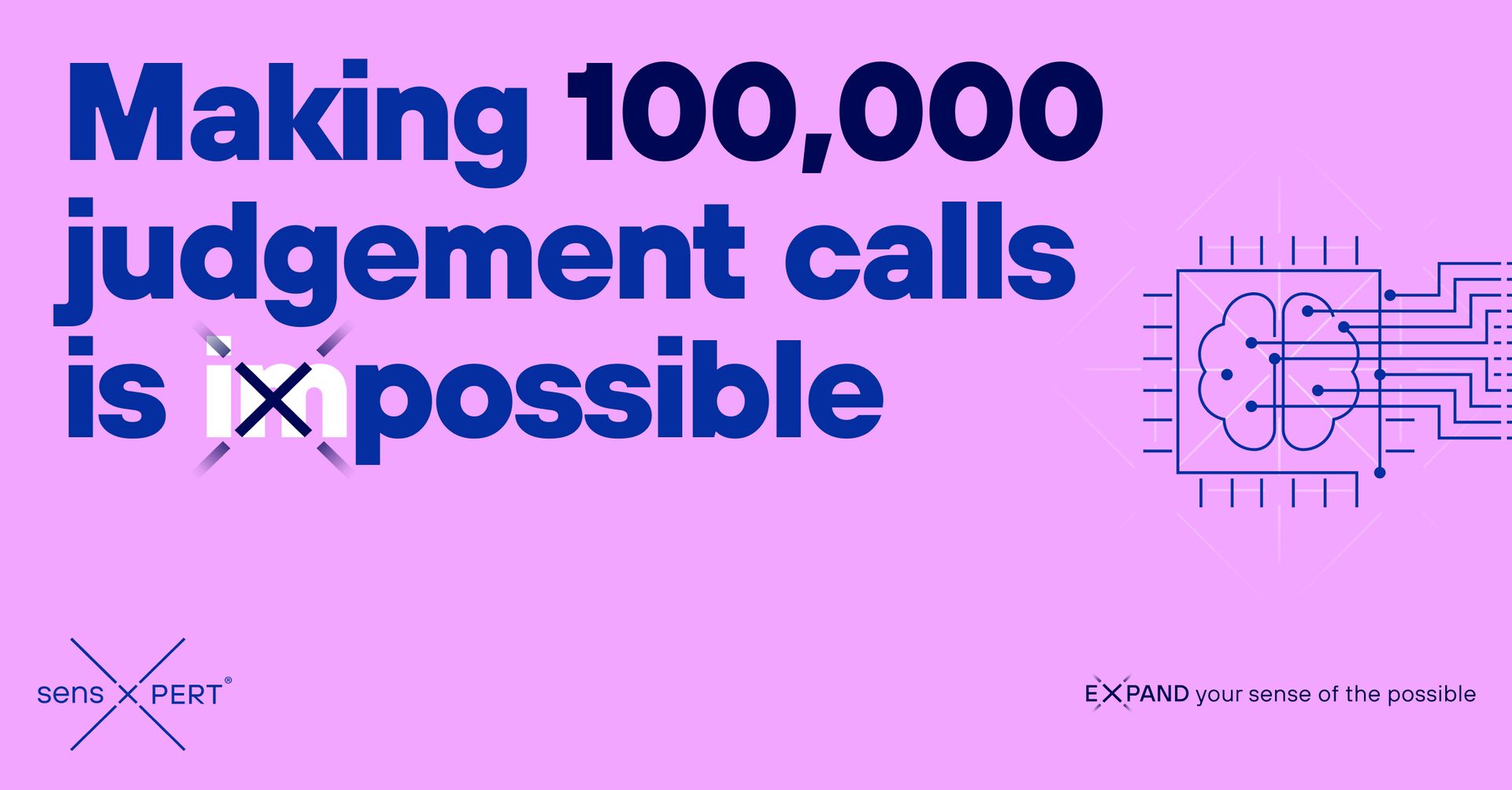 A poster that says `` making 100,000 judgement calls is x possible ''