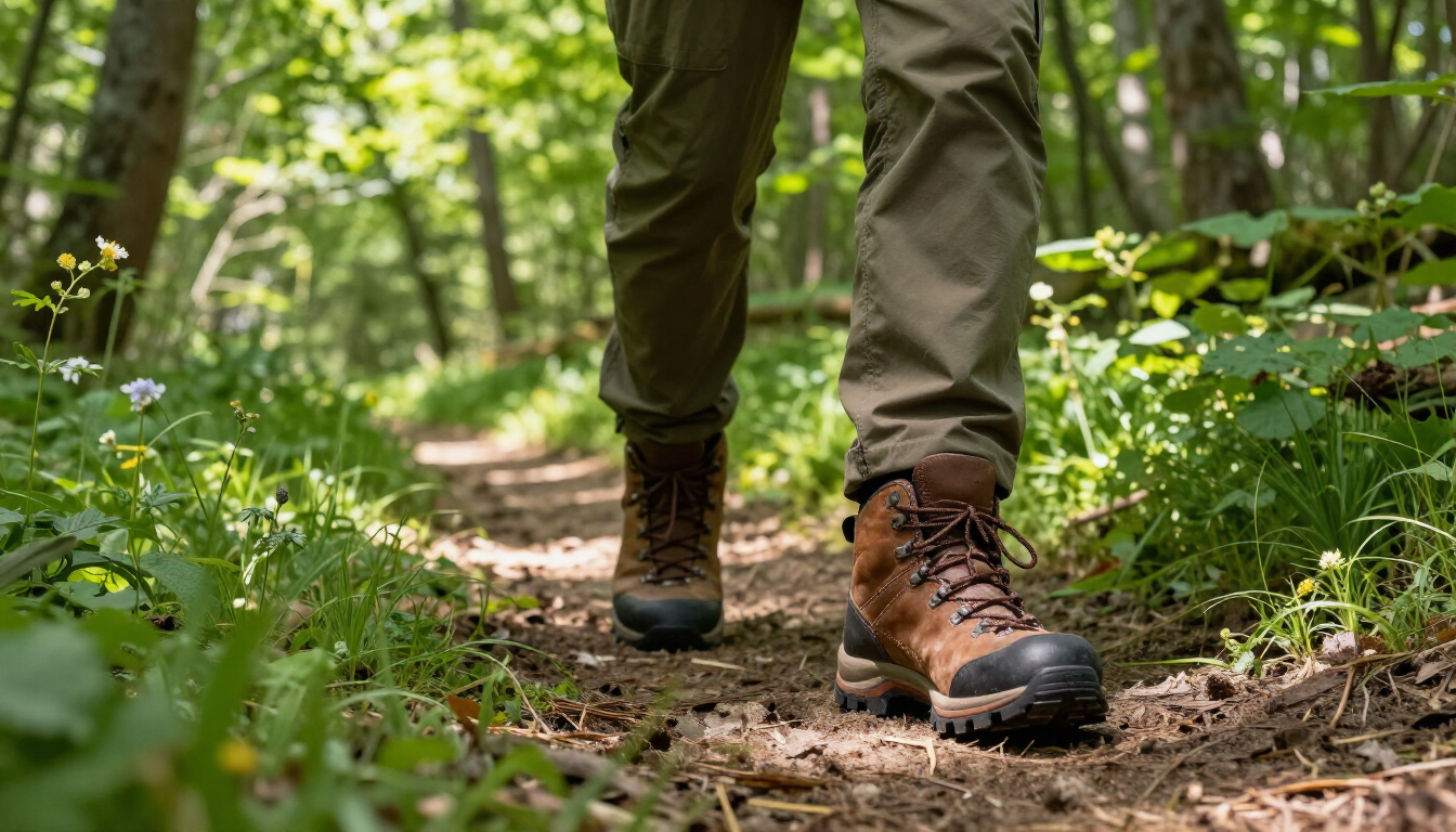 Hiking on a summer trail