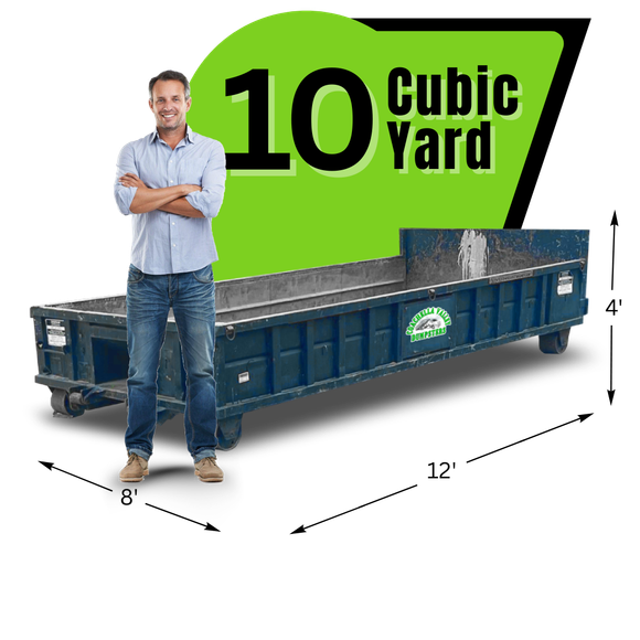 Coachella Valley Dumpster with graphics and texts