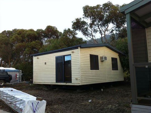 small home after being moved