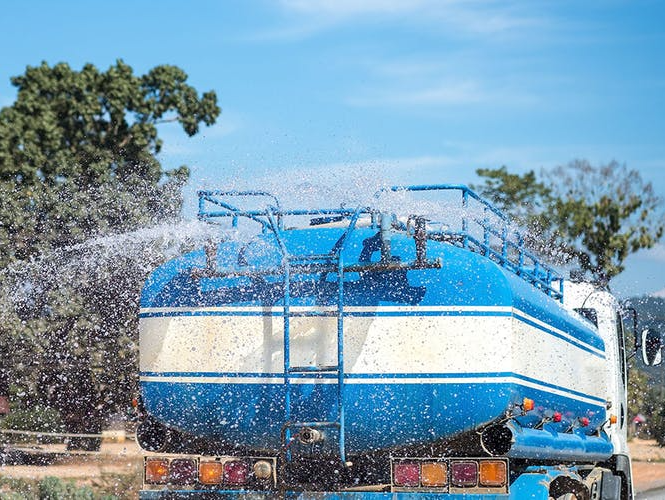Heavy Duty Water Truck Spraying Water in Dubbo