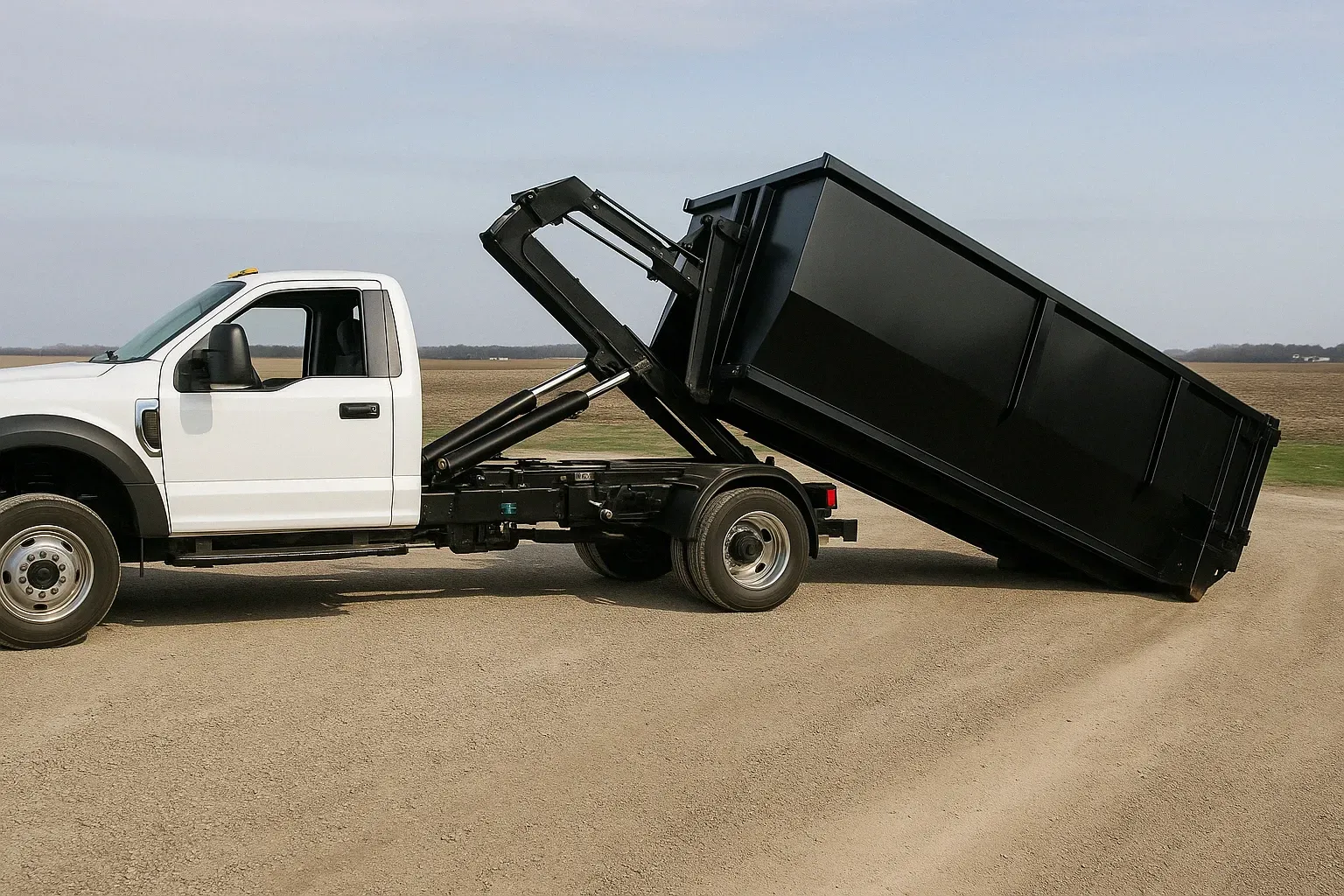 A diagram showing how to pick your dumpster size and fill it up