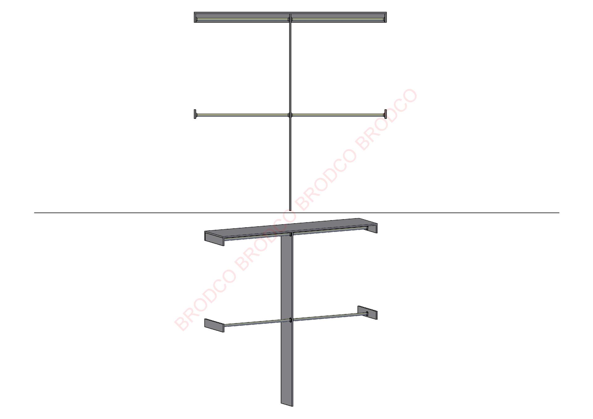 A drawing of a pole with a t on it