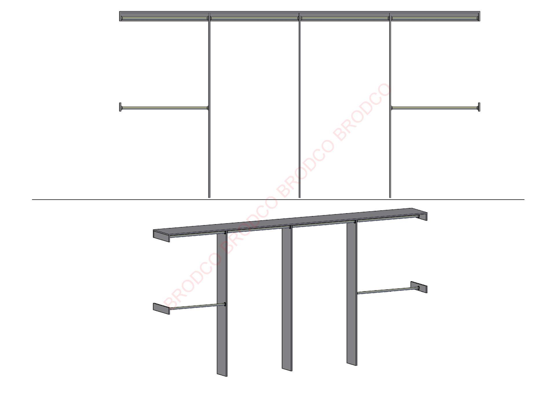 A drawing of a clothes rack with the letters ttf on it.