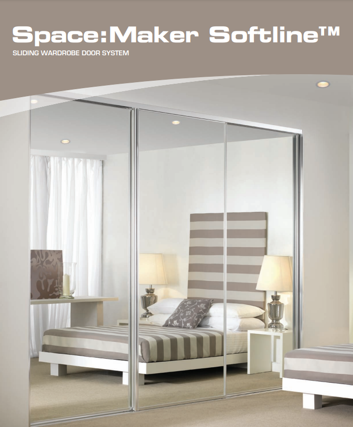 A brochure for space maker softline shows a bedroom