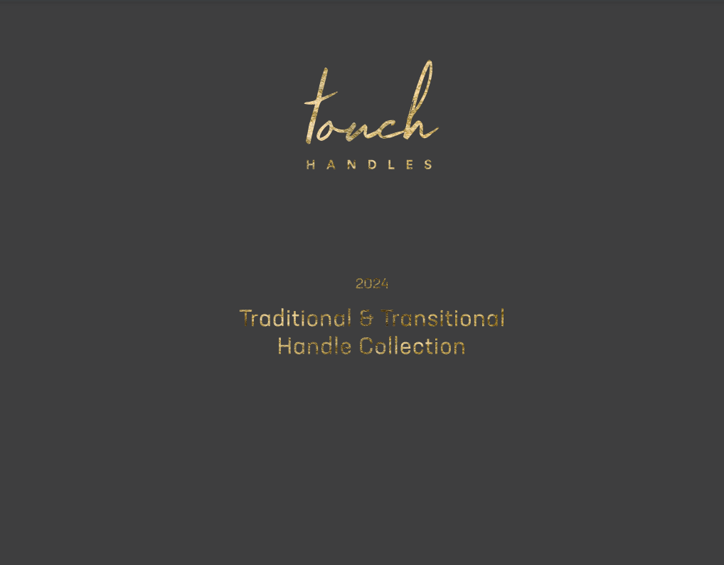 A black background with the word Traditional & Transitional Handle Collection
