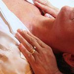 A woman laying one her back