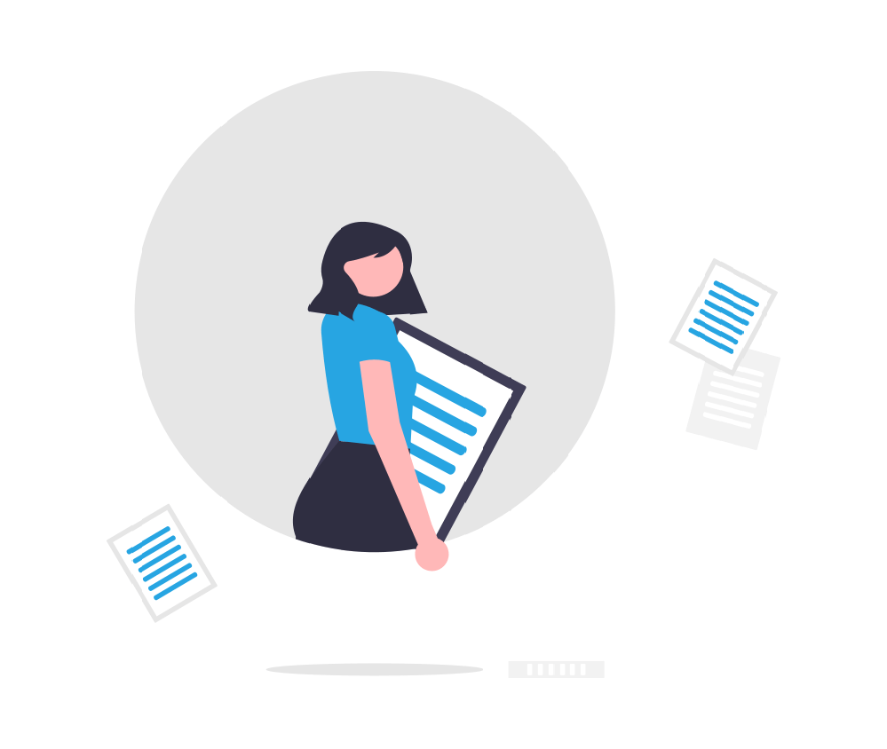 Woman with documents illustration